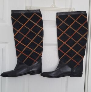 Siamanto black leather/suede boots size 8 ½